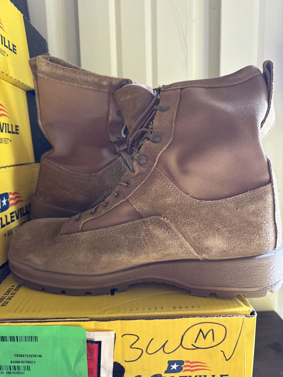 Mens Tan Combat Boots belleville Size 13 Wide Fit
