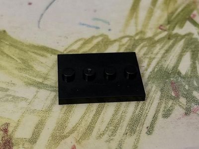 Black LEGO Plate 1x1 (platform stand)
