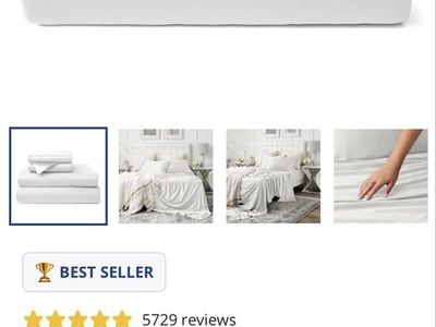Cosy House Collection 100% Bamboo Bed Sheets King Size White 4-Piece Set