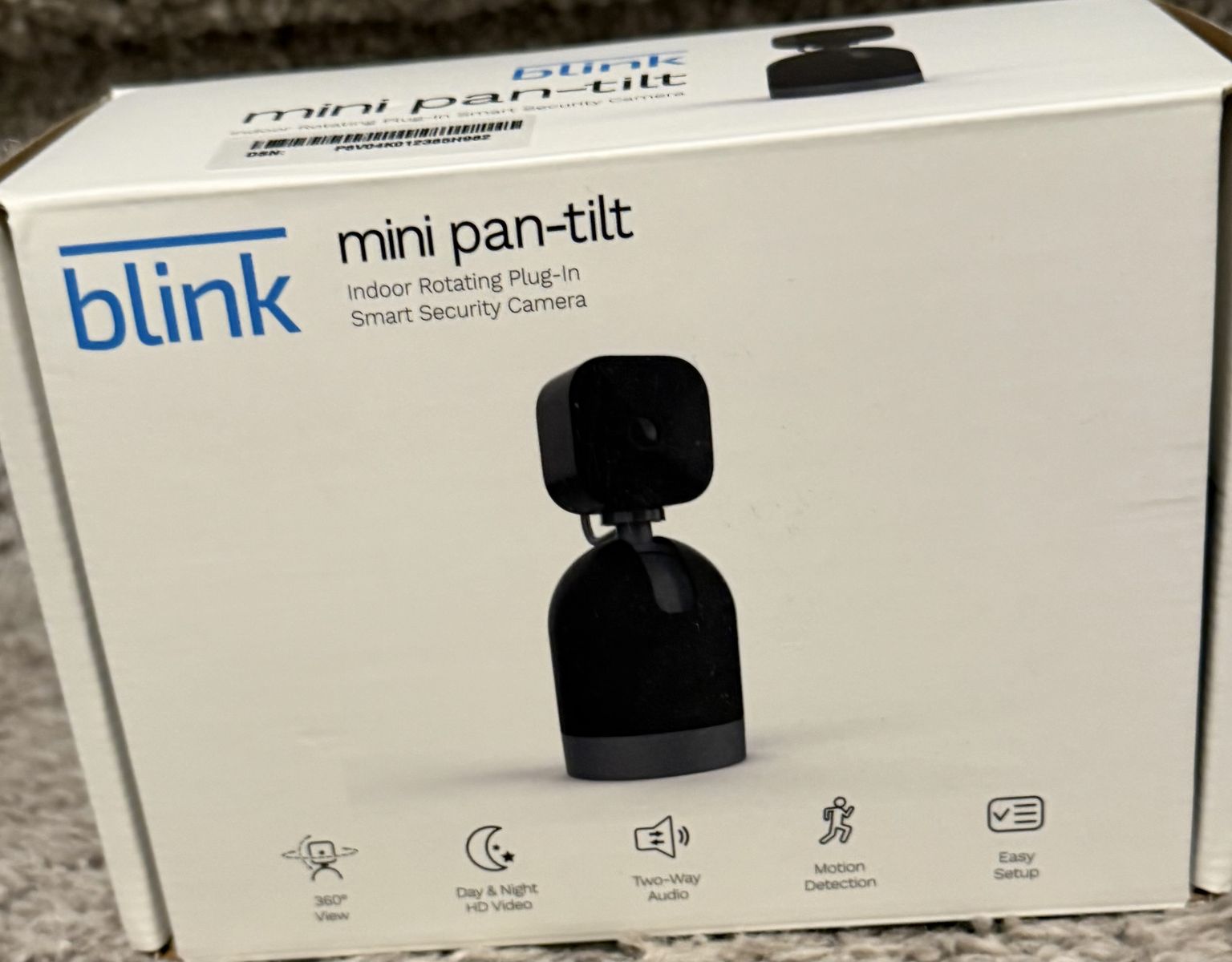 Blink Mini Pan-Tilt Indoor Rotating Plug-In Smart Security Camera 360° View Two-Way Audio