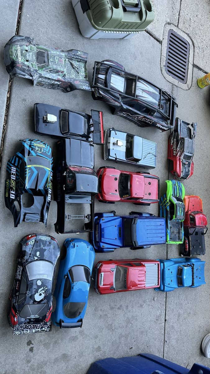 Assorted RC Car Bodies Lot Traxxas Kyosho Arrma Plus Others