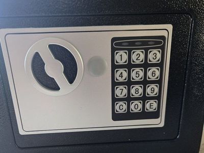 Compact Digital Security Safe Box with Electronic Lock & Key - Black NEW 7"x7x9"