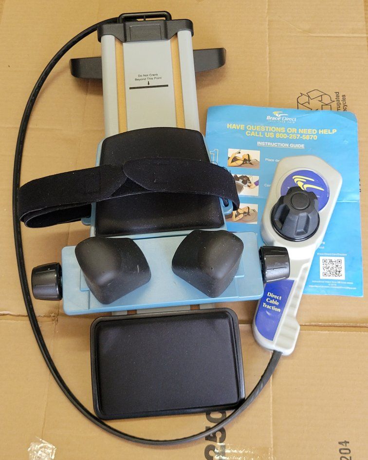 Brace Direct Cervical Traction Device for Neck Pain Relief with Manual Pump and Instructions