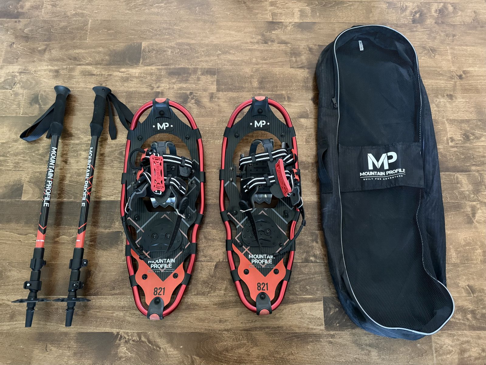 Mountain Profile Snow Shoes with Poles & Carry Case