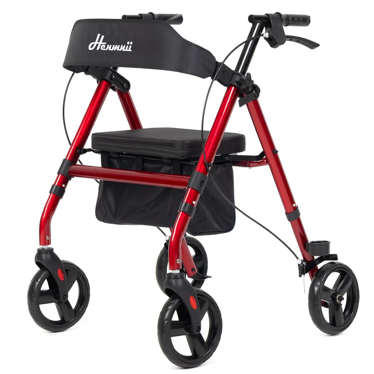 New Walker, Lightweight Rollator Walker w seat, Foldable w 8 inch All Terrain Rubber Wheels