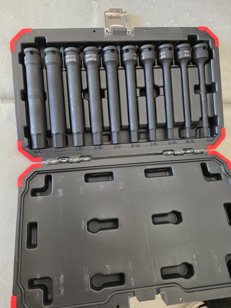 Sunex SAE Master Long Hex Driver Socket Set with Molded Storage Case