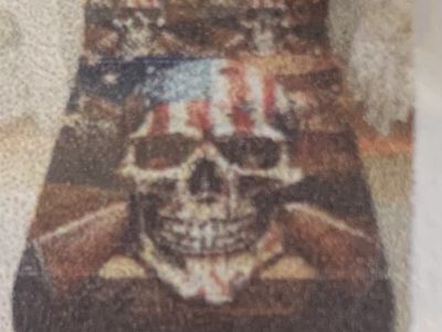 AILONEN Retro Hunting American Flag Skull, 3Pcs Soft Full Skeleton Fitted Sheet