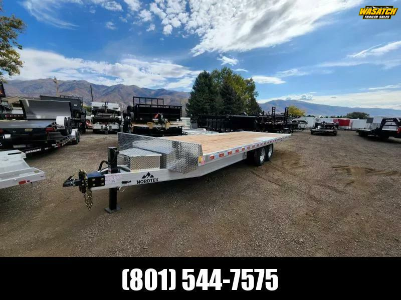 2026 Nordtek Trailers 24' DOT HD 14K Deckover Aluminum Tilt Equipment Trailer