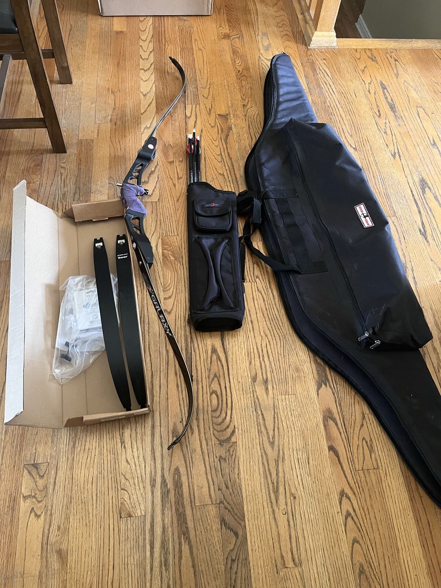 Galaxy Recurve Bow Archery Set -  Limbs, Decut Sight, Quiver, and Case (Complete Set)