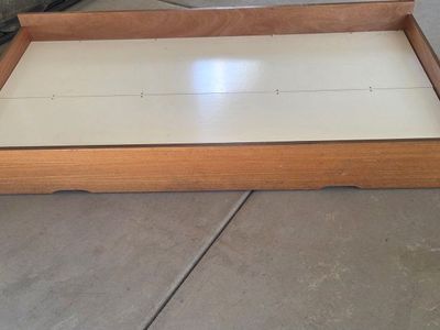 Wooden Trundle Bed Frame on Casters