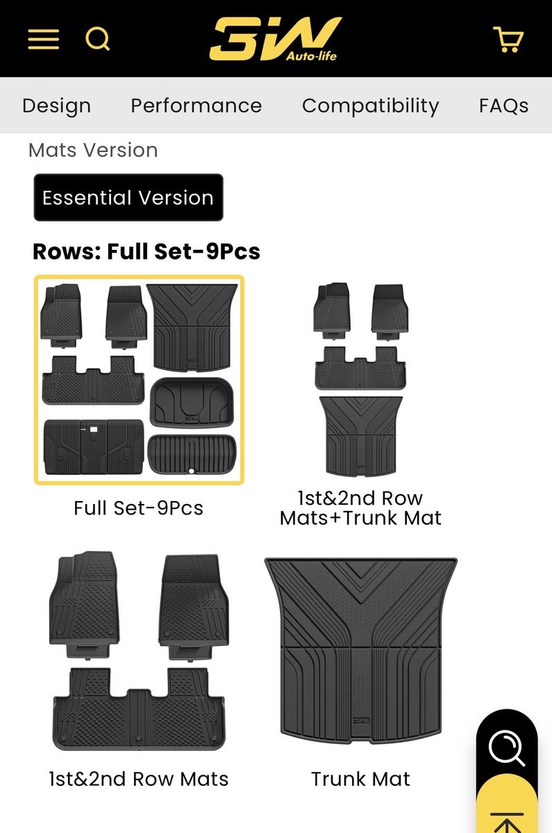 Full Set Of Tesla Model Y Floormats