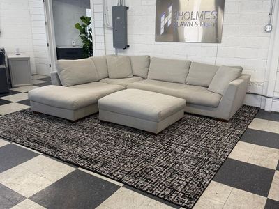 COSTCO HENREDON LARKIN DEEP SEATING FABRIC SECTIONAL W/ STORAGE OTTOMAN!!
