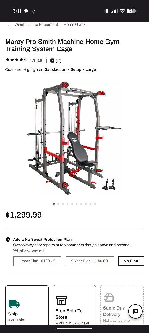 Marcy Pro Smith Machine Home Gym Training System Cage