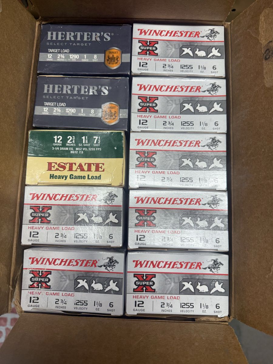 Assorted 12 Gauge 2 3/4 Shotgun Shells - Winchester, Herter's, Estate NEW 