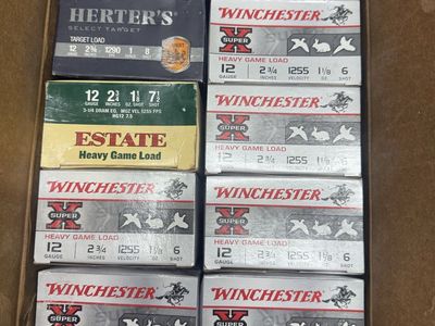 Assorted 12 Gauge 2 3/4 Shotgun Shells - Winchester, Herter's, Estate NEW