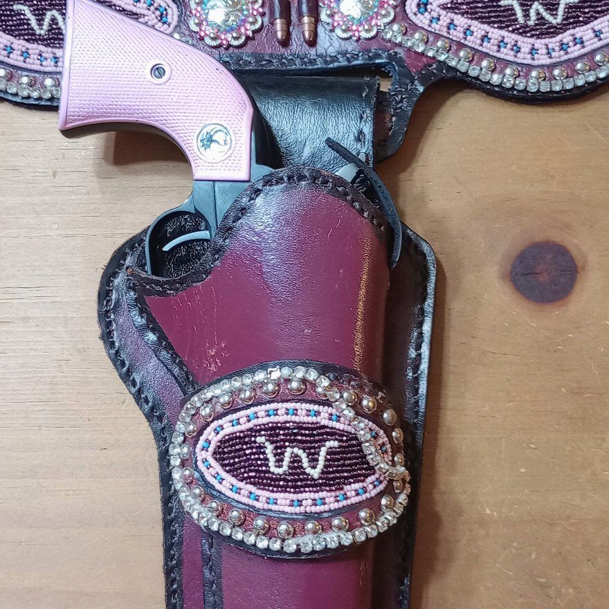 women's beaded and bling custom holster & hat
