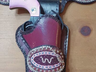 women's beaded and bling custom holster & hat
