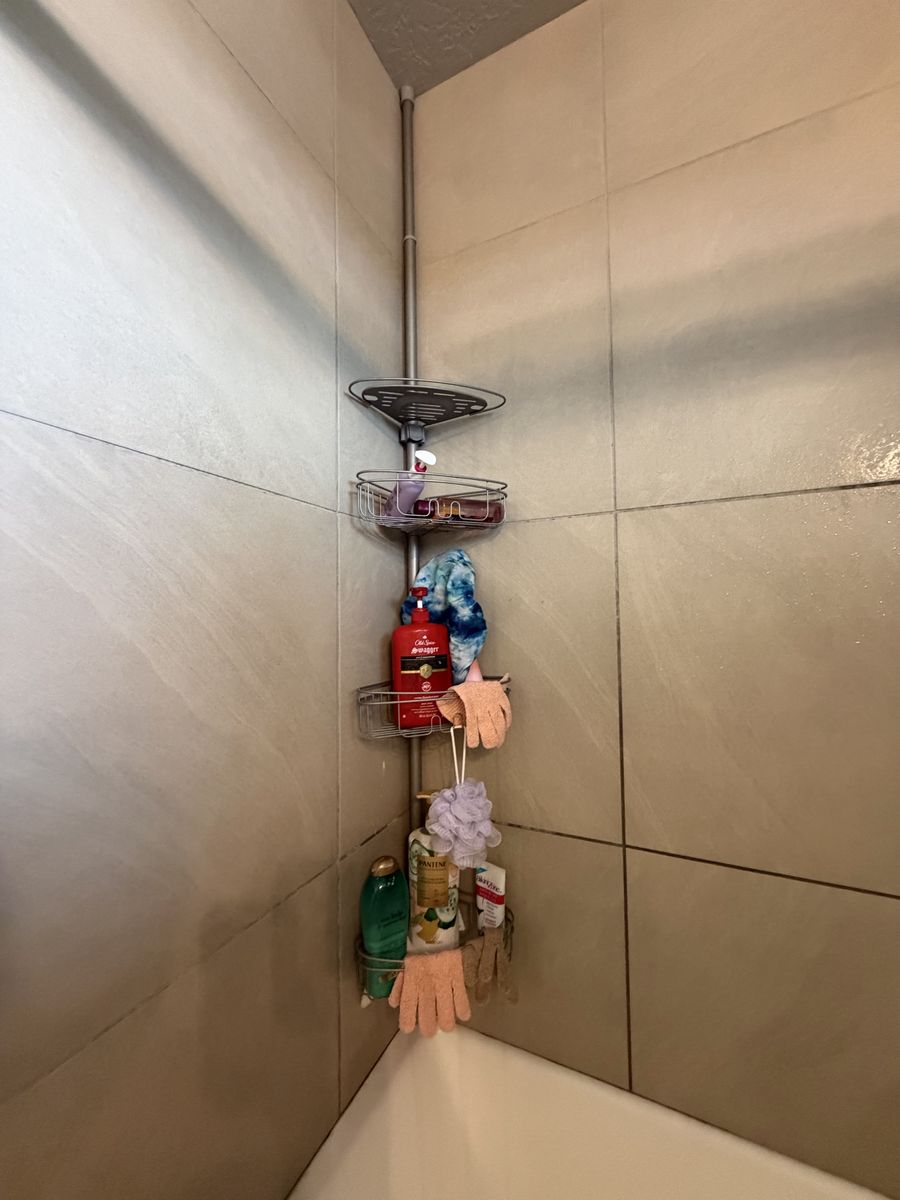 Adjustable Corner Shower Caddy Tension Pole, Stainless Steel, 4-Tier Storage for Bathroom Organizer