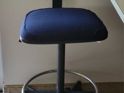 Cramer Inc. Navy Blue Drafting Chair Adjustable Swivel Stool with Foot Ring and Casters