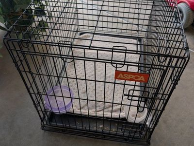 ASPCA Black Wire Pet Crate - Used, good condition, 20 w 30 L and 23 high