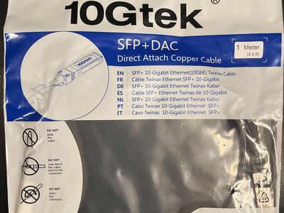 10GTek SFP+ DAC Direct Attach Copper Cable 1 Meter (3.3ft) 10-Gigabit Ethernet Twinax