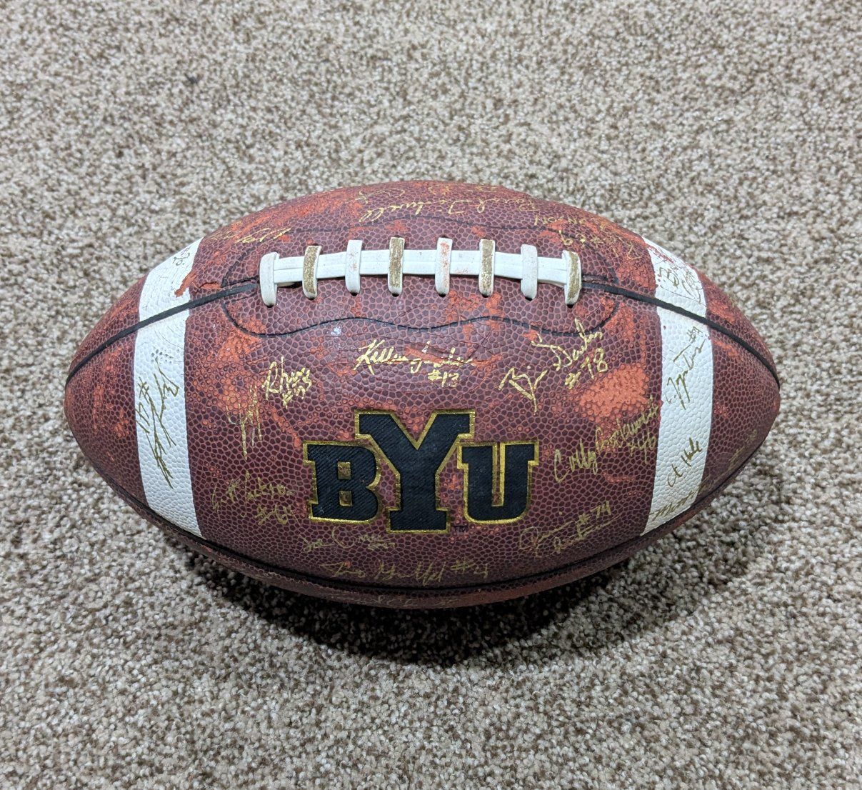 2002 BYU Cougars Team Autographed Football