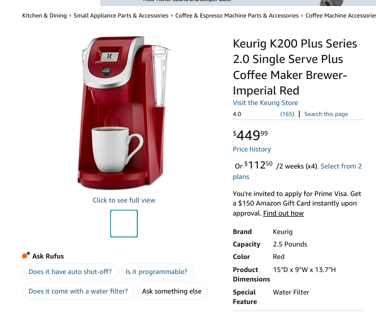Keurig K200 Single Serve Coffee Maker Orange