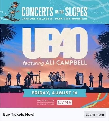UB40 Featuring Ali Campbell Concert Tickets - Concerts on the Slopes Park City