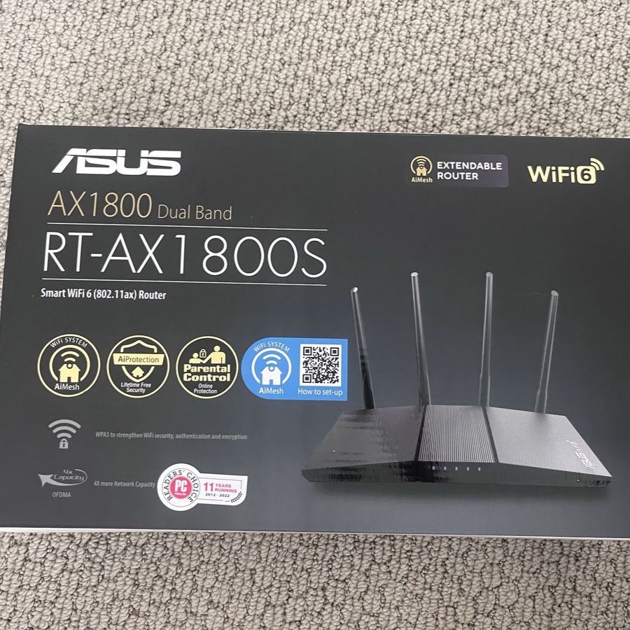 ASUS RT-AX1800S AX1800 Dual Band WiFi 6 Router AiMesh Support like new, Open Box