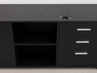 Rolling Office Storage Cabinet / Filing Cabinet – Black