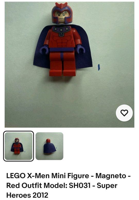 RARE LEGO Marvel Super Heroes Magneto Minifigure - Red Outfit (sh031) 2012