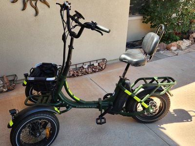 Addmotor E-Bike Trike 750W 20" Fat Tire Electric Tricycle Green Adult Foldable