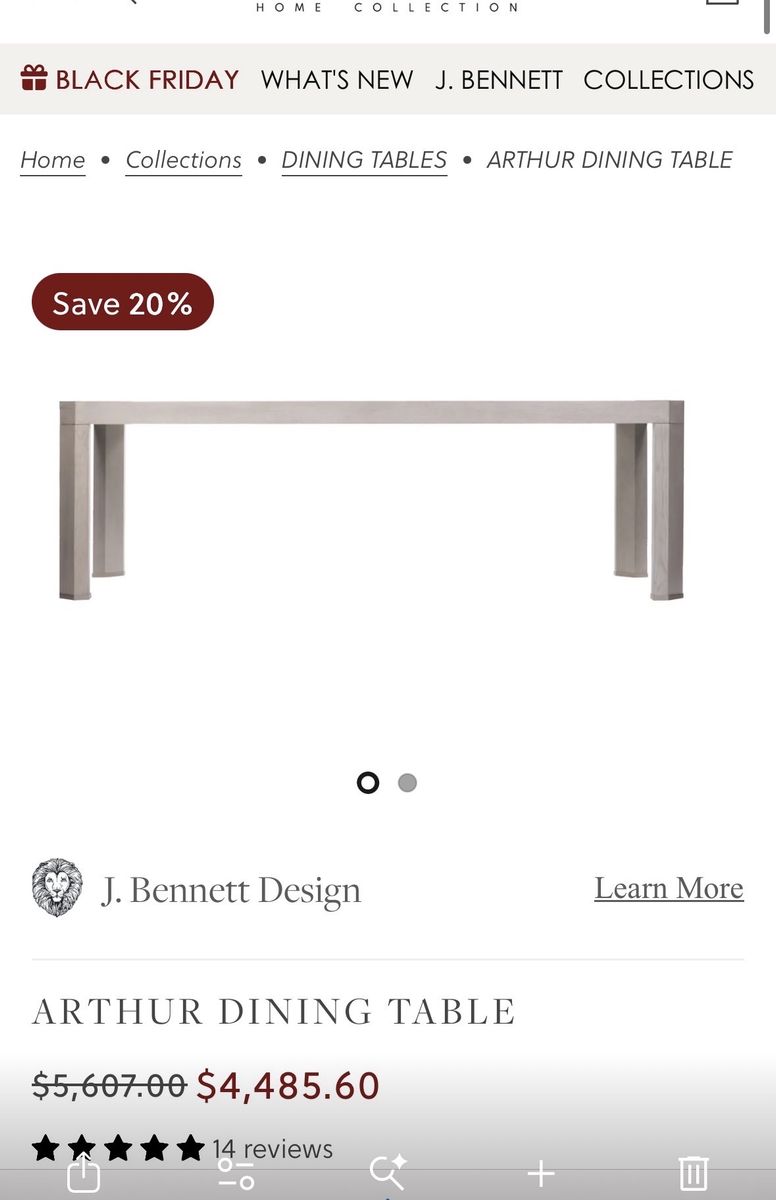 Alice lane Arthur dining table 