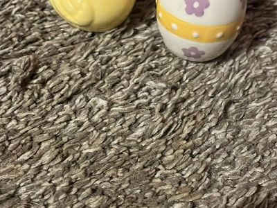 Easter Salt and Pepper Shakers - Yellow Chick with Bunny Ears & Easter Egg Set