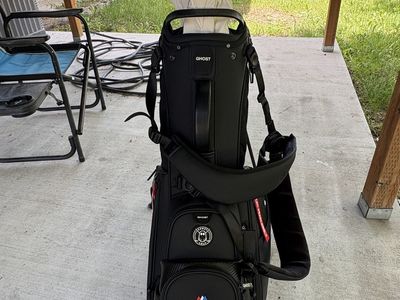 Ghost Golf Bag - Black Stand Bag with NRWA Logo & 'Play Fearlessly' Tag - Excellent Condition