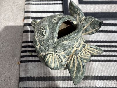 Ceramic fish planter/yard decor