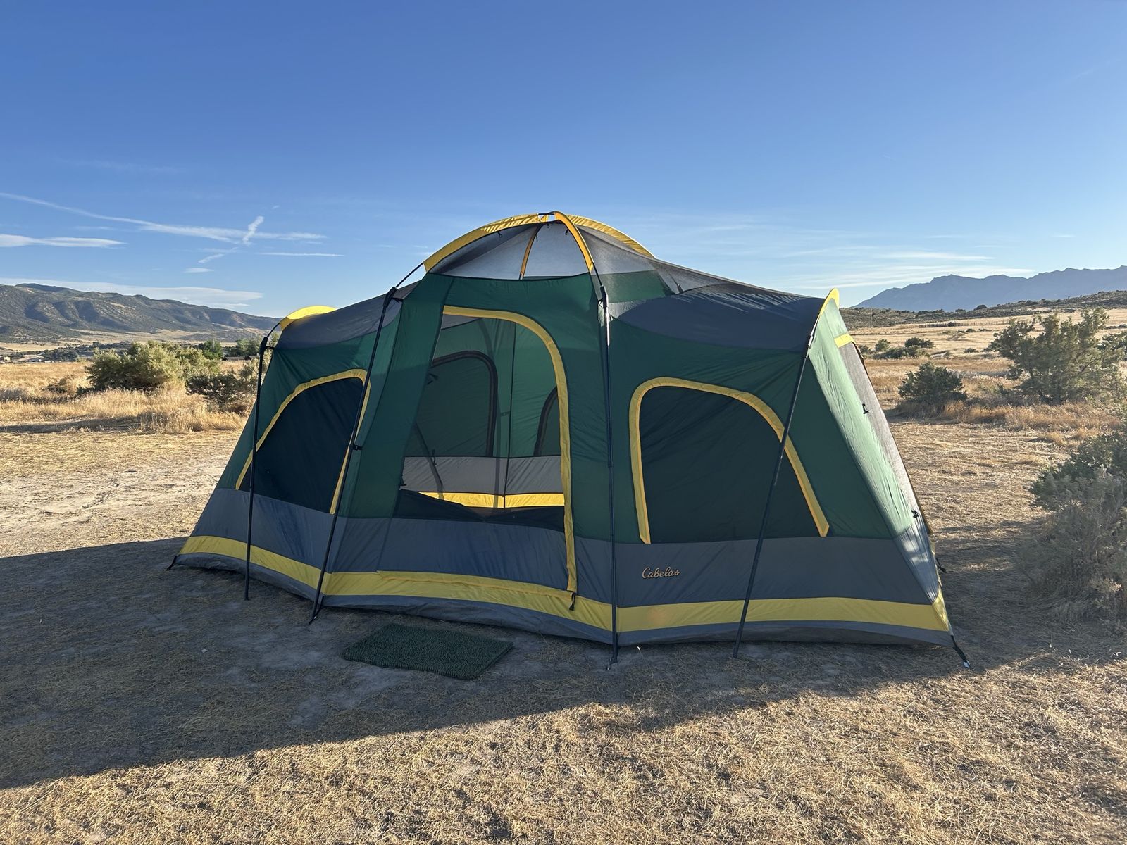 Cabela's XPG 8-Person Family Tent - Green/Yellow, Large Capacity for Camping & Outdoors