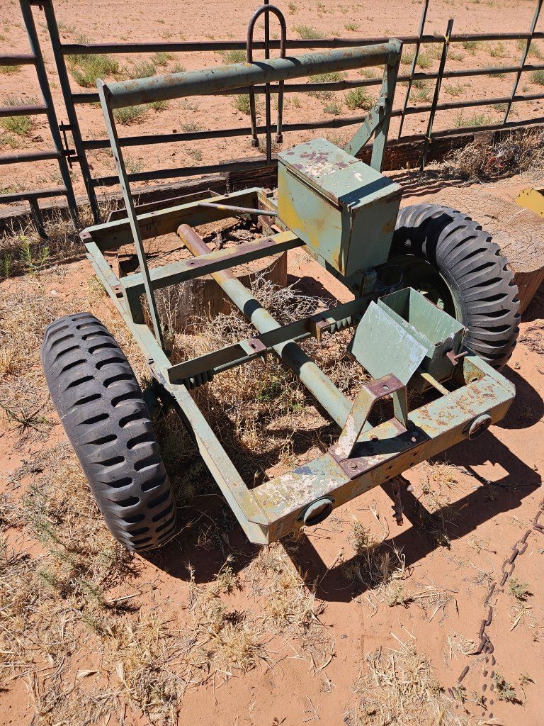 Vintage Farm Implement Cart / Trailer Frame with Large Tires - Project/Parts