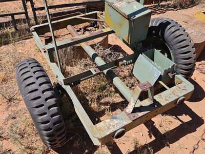 Vintage Farm Implement Cart / Trailer Frame with Large Tires - Project/Parts