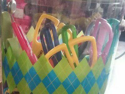 Crafting Scissors Lot: 20 Decorative Edge Scissors for Scrapbooking & Art Projects + Bucket