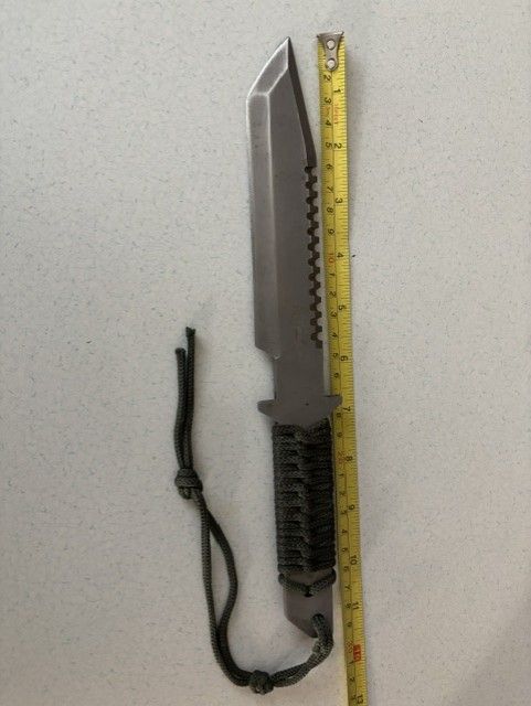 Tactical MTech Fixed Blade Knife with Paracord Wrapped Handle and Lanyard