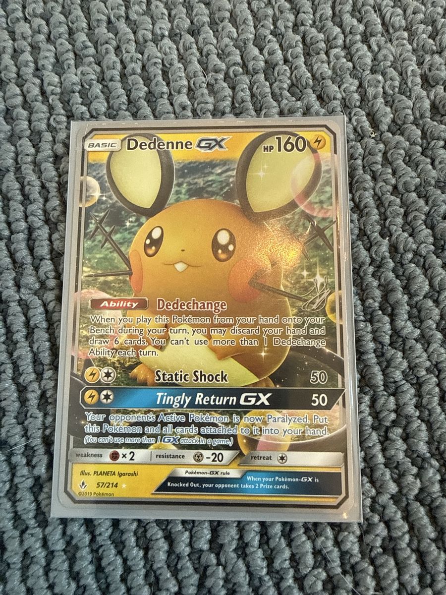 Pokémon TCG Dedenne GX 57/214 Ultra Rare Unbroken Bonds Trading Card