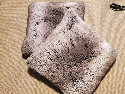 2 Faux Fur Throw Pillows