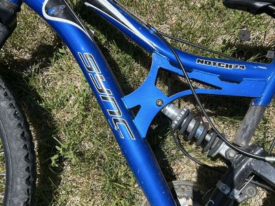 SYNC Notch 24 Full Suspension Kids' Mountain Bike - Blue, 24-inch Wheels