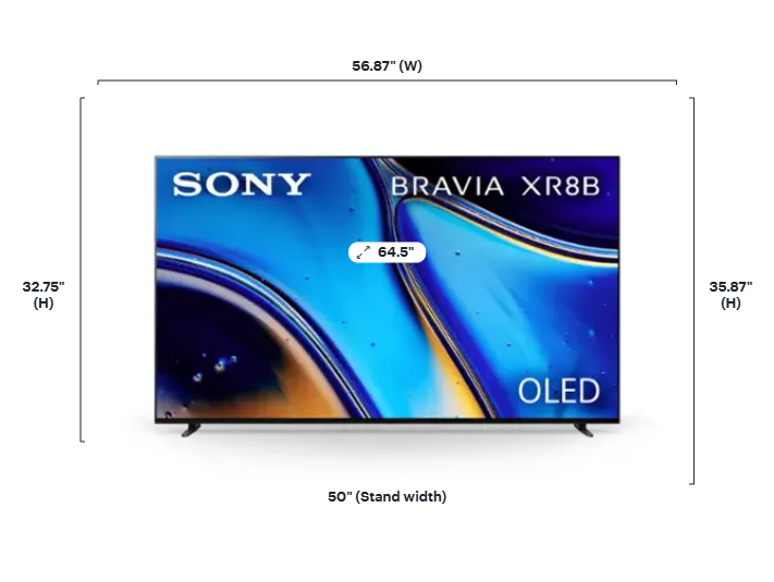 Sony 65” class BRAVIA XR8B OLED 4K HDR Smart Google TV K-65XR8B, 2025 Model