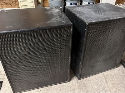 Pair of EAW sub-woofer system speakers