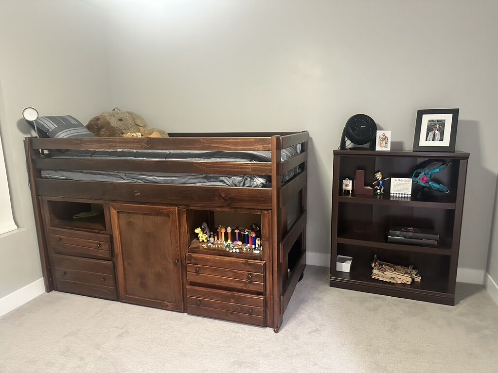 Twin bed - loft style with dresser and desk