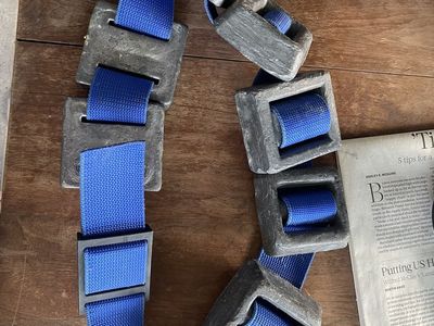 Scuba Diving Weight Belt with Lead Weights and Blue Nylon Strap