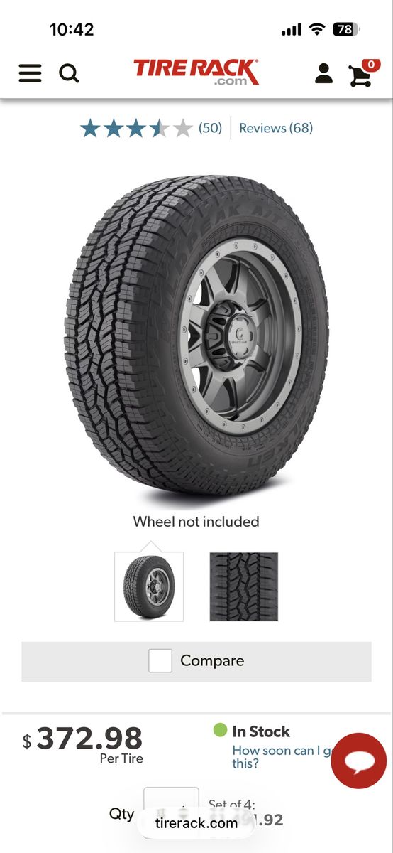 Brand New - Falken Wildpeak All-Terrain Tires (265/60R20) - Set of 4