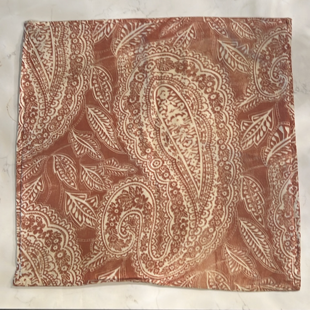 Pottery Barn Paisley Pillow Cover 24x24 Rust Red White Decor Throw Cushion Case